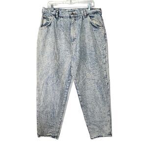 Vintage 1980s Expressions 14/16 Blue Acid Stone Wash High Rise Mom Jeans USA